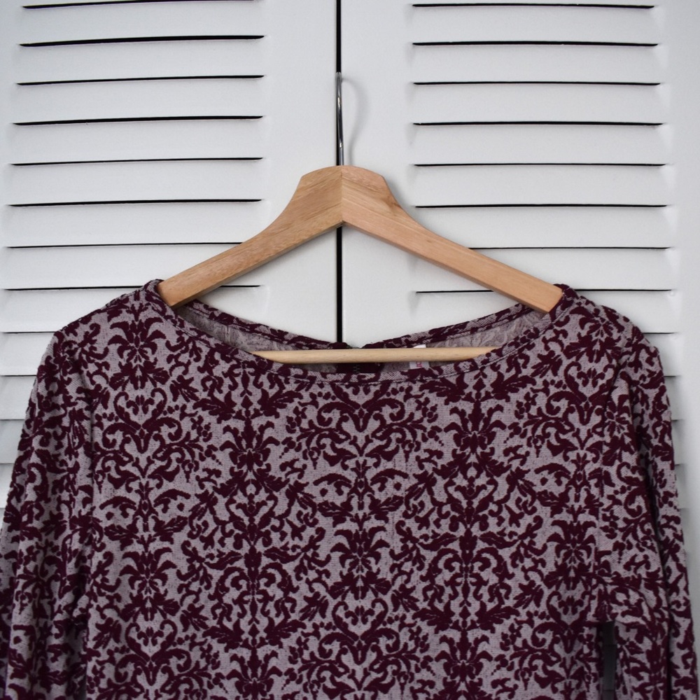 Xhilaration Fitted Patterned Dress | Maroon - Picture 3 of 8